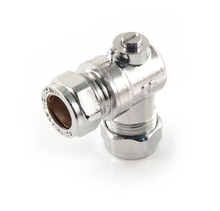 15mm Angled Compression Isolating Valve